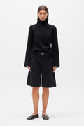 Maisie Flared Sleeve Knit Turtleneck in Black, view 1, Bayse Brand