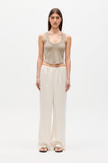 Matice Rib Scoop Neck Top in Mushroom, view 1, Bayse Brand