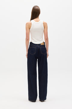 Matice Rib Scoop Neck Top in White, view 4, Bayse Brand
