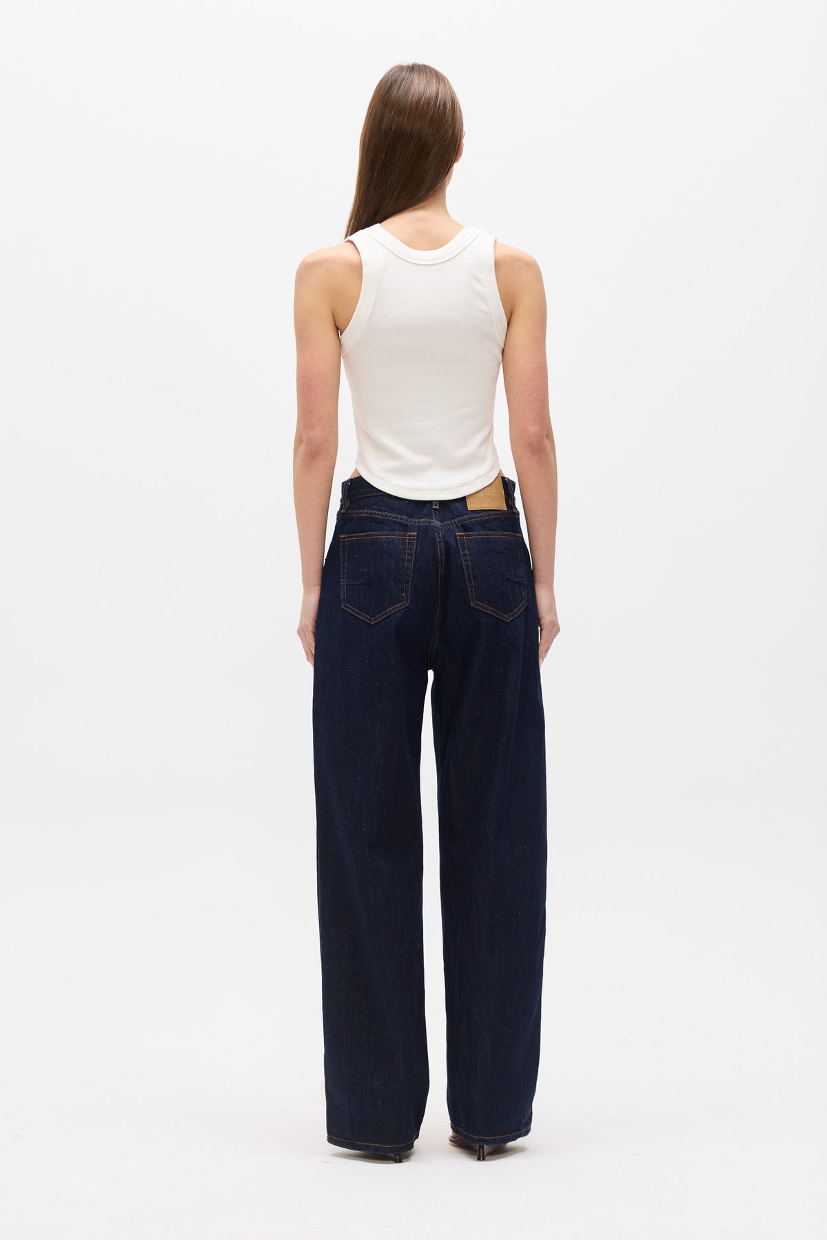 Matice Rib Scoop Neck Top in White, view 4, Bayse Brand
