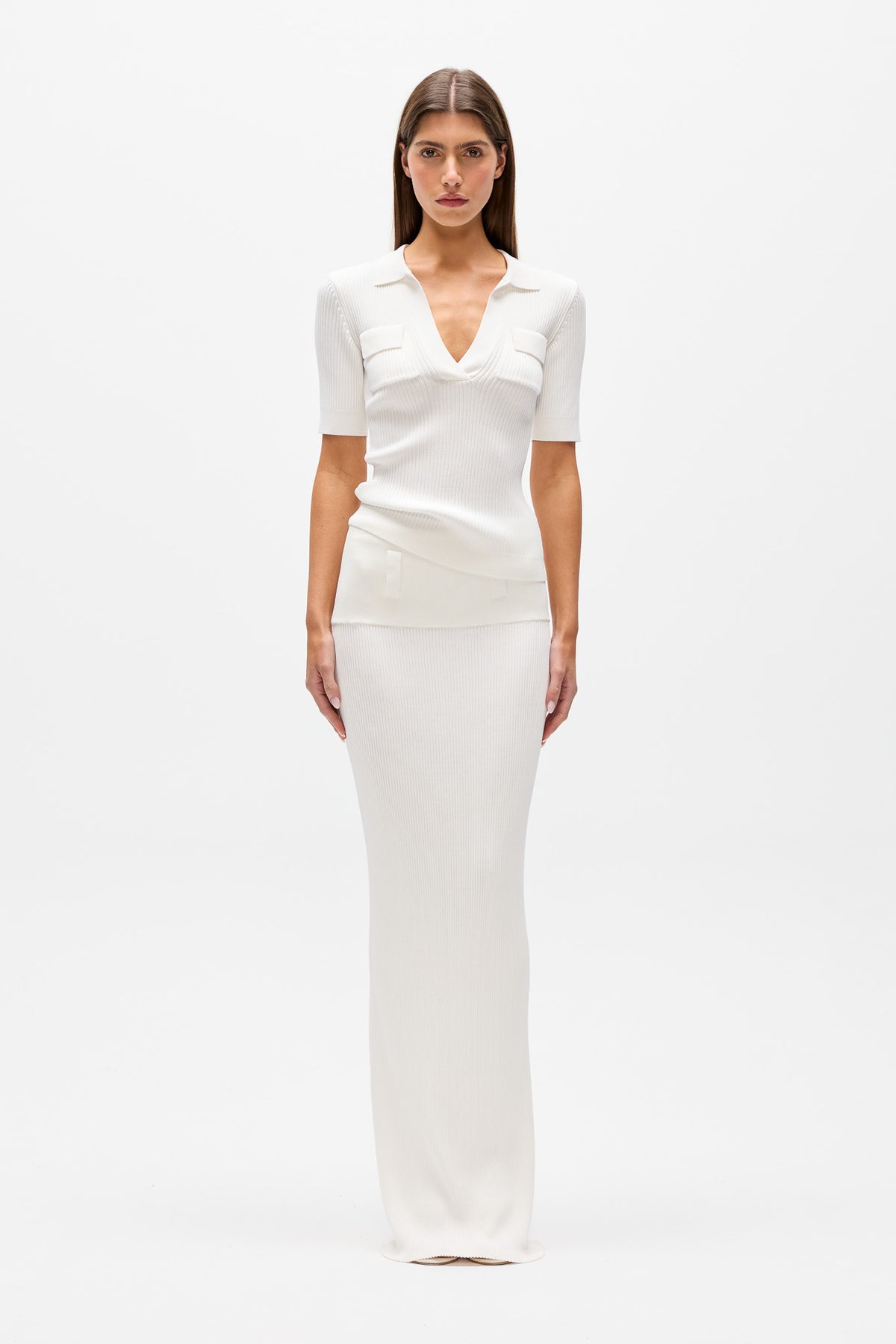 MIRANDA KNIT POLO - IVORY