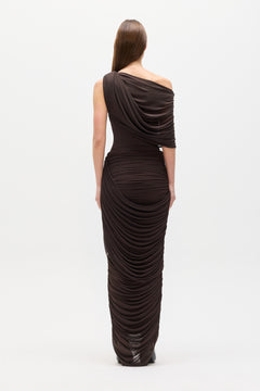 Nara Ruched Draped Maxi Skirt in Ash, view 5, Bayse Brand