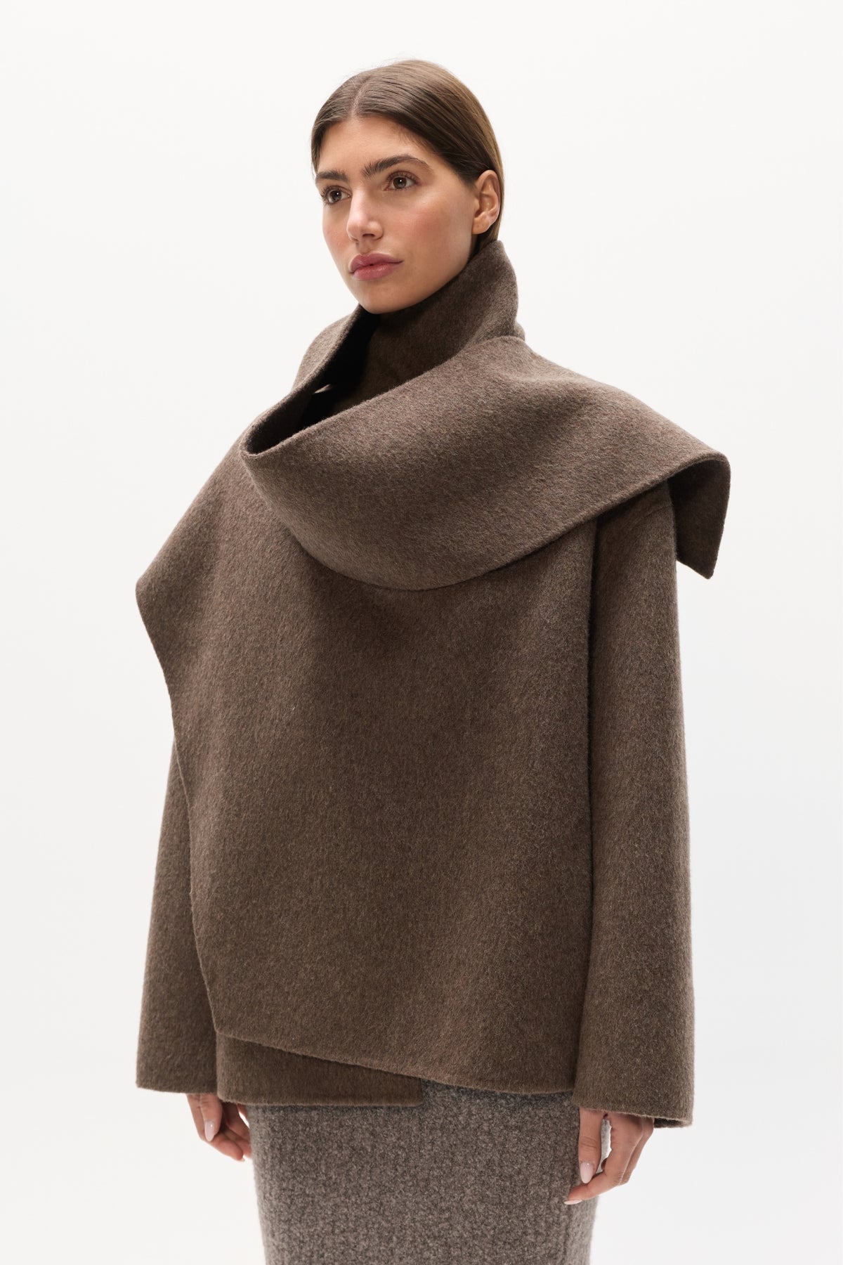 NOELLE SHORT COAT - DARK GREY