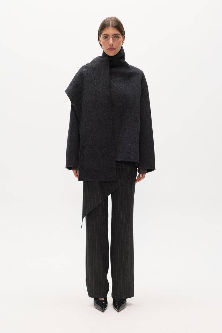 NOELLE SHORT COAT - DARK GREY