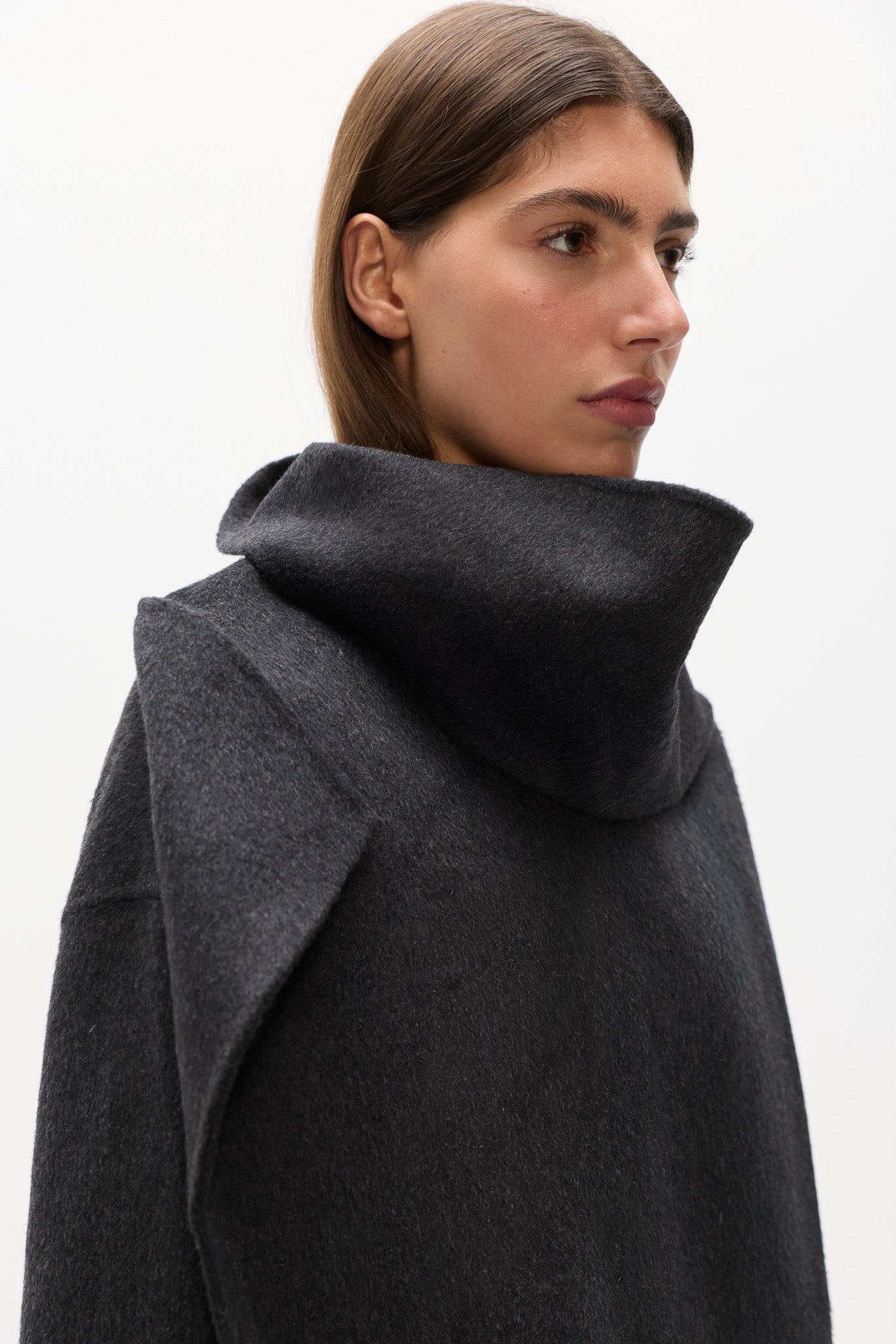 NOELLE SHORT COAT - DARK GREY