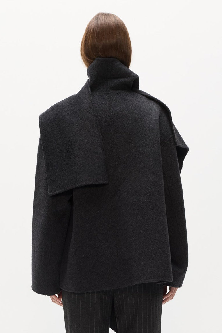 NOELLE SHORT COAT - DARK GREY