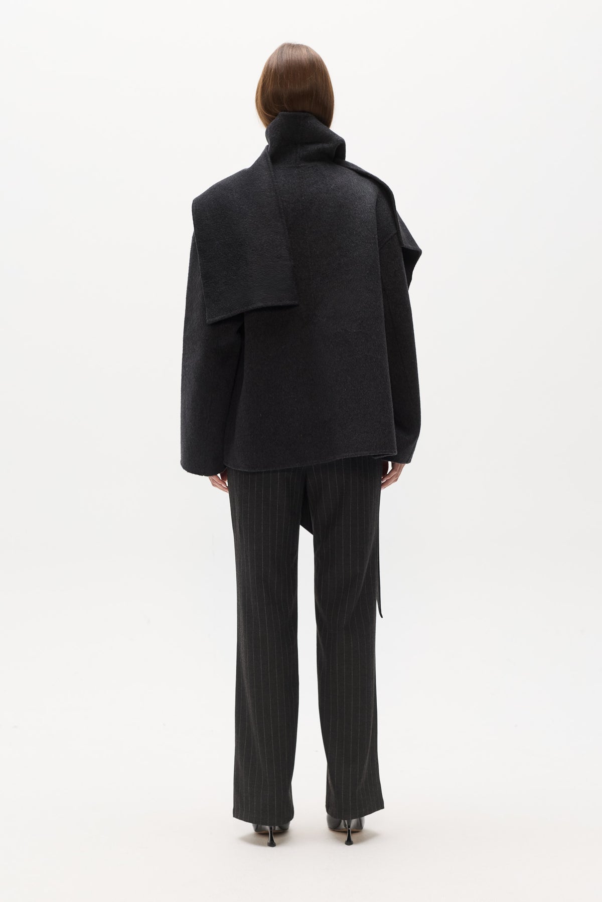 NOELLE SHORT COAT - DARK GREY
