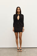 Posey Ruched Mini Dress in Shadow, view 1, Bayse Brand