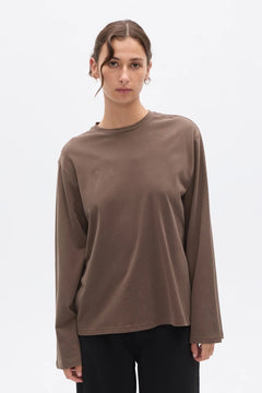 PRIYA LONG SLEEVE TOP - BROWN