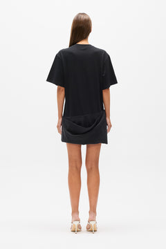 PHOEBE T-SHIRT MINI DRESS - BLACK