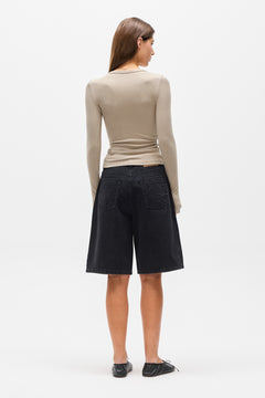 Piper Henley Long Sleeve Top in Sage, view 4, Bayse Brand