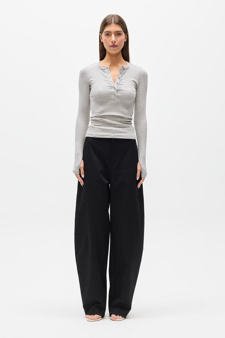 PIPER HENLEY TOP - GREY MARLE