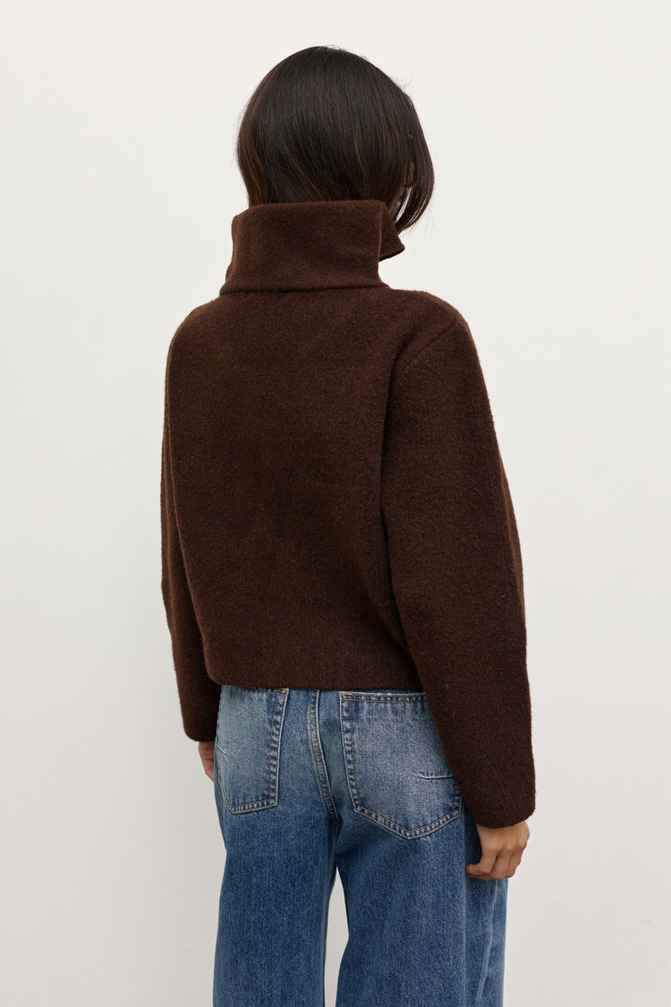 RIVA QUARTER ZIP - CHOCOLATE