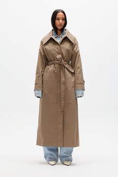 Rowan Oversized Trench Coat in Loam, view 5, Bayse Brand