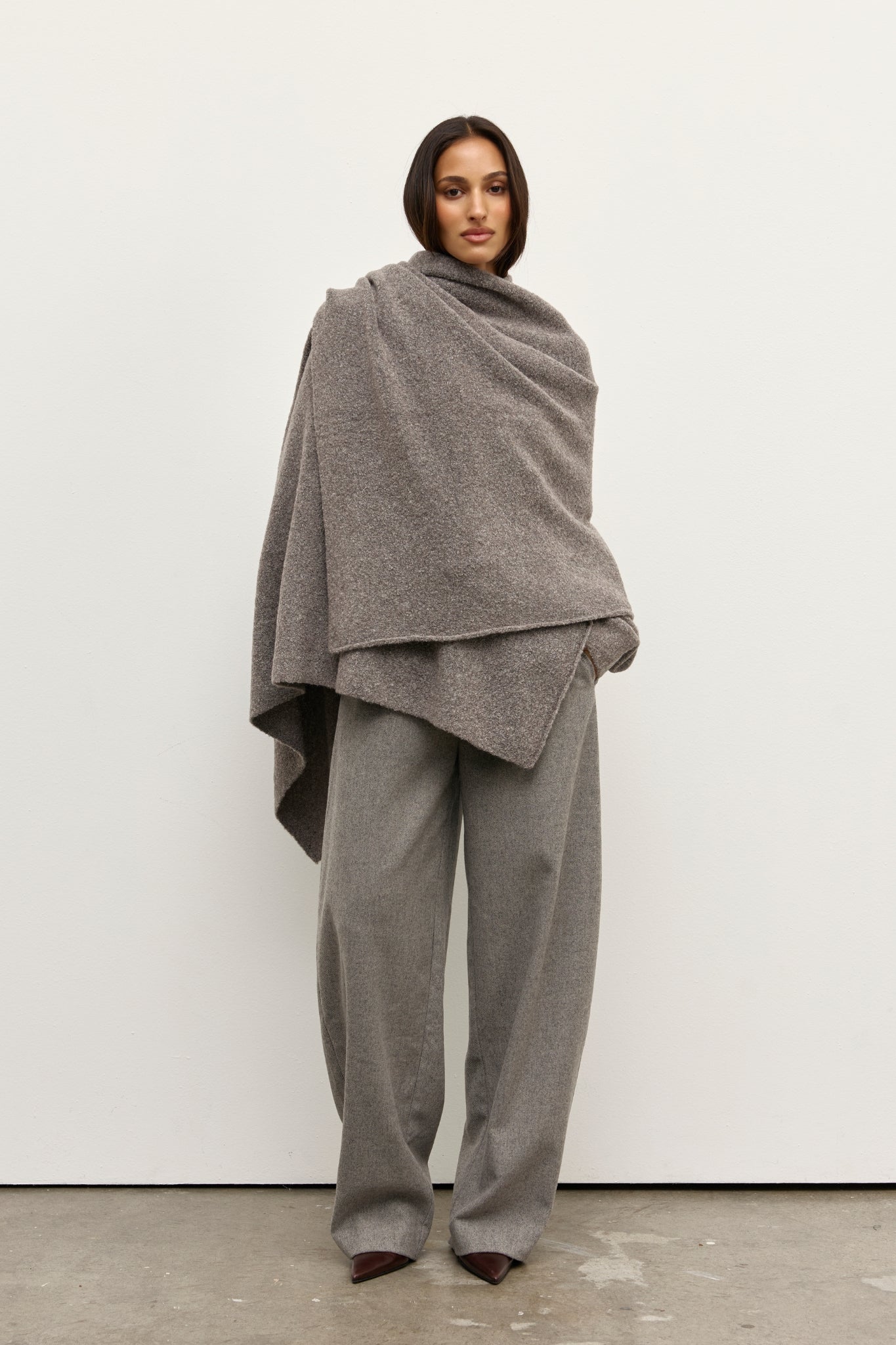 SOBA SCARF - BEIGE GREY