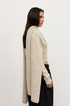Soba Oversized Wool Blend Scarf in Urchin, view 4, Bayse Brand