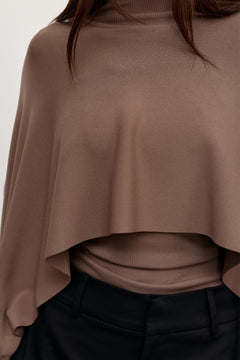 Sorella Fine Knit Poncho in Mouse Grey, view 2, Bayse Brand