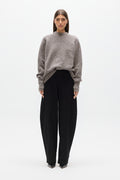 Stella Boucle Crew Neck Knit in Beige Grey, view 1, Bayse Brand