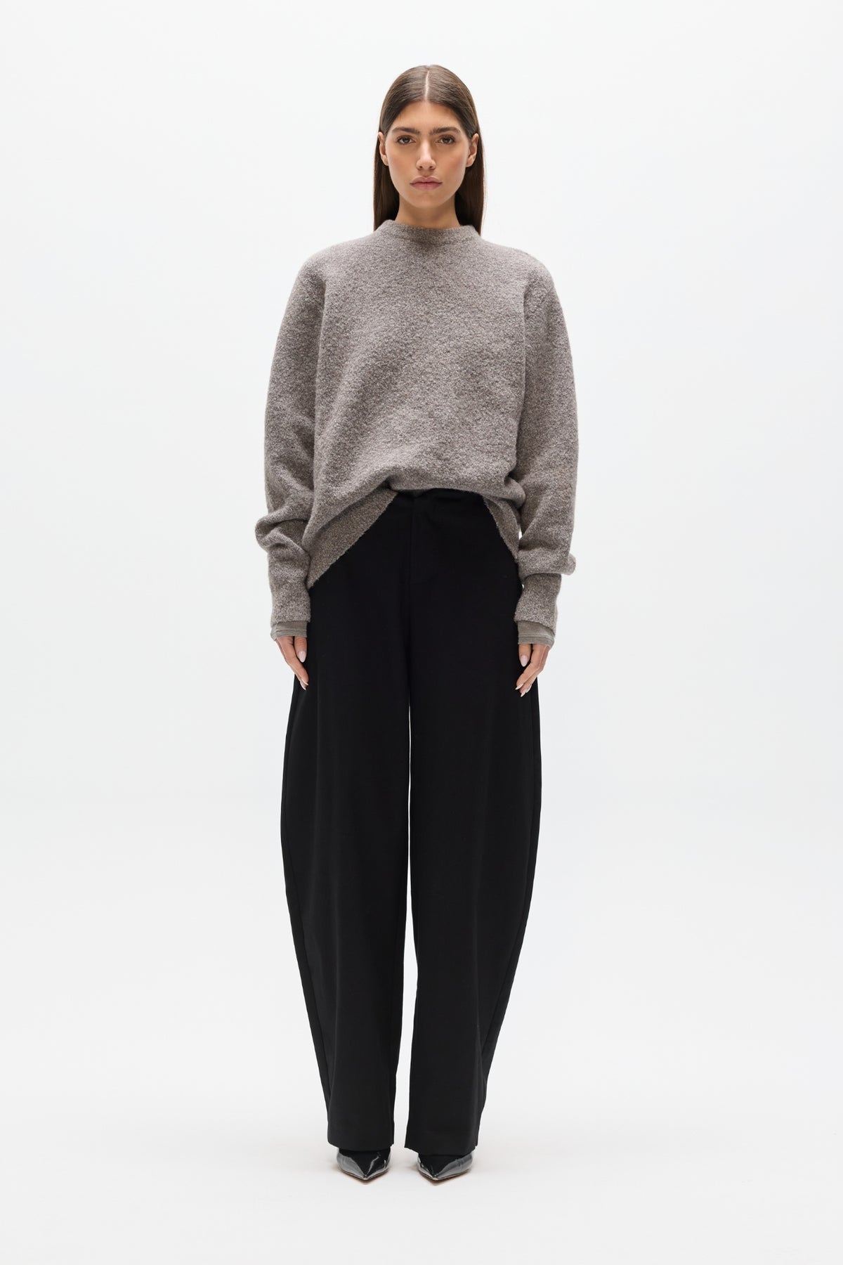 STELLA CREW NECK - BEIGE GREY