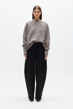 Stella Boucle Crew Neck Knit in Beige Grey, view 1, Bayse Brand