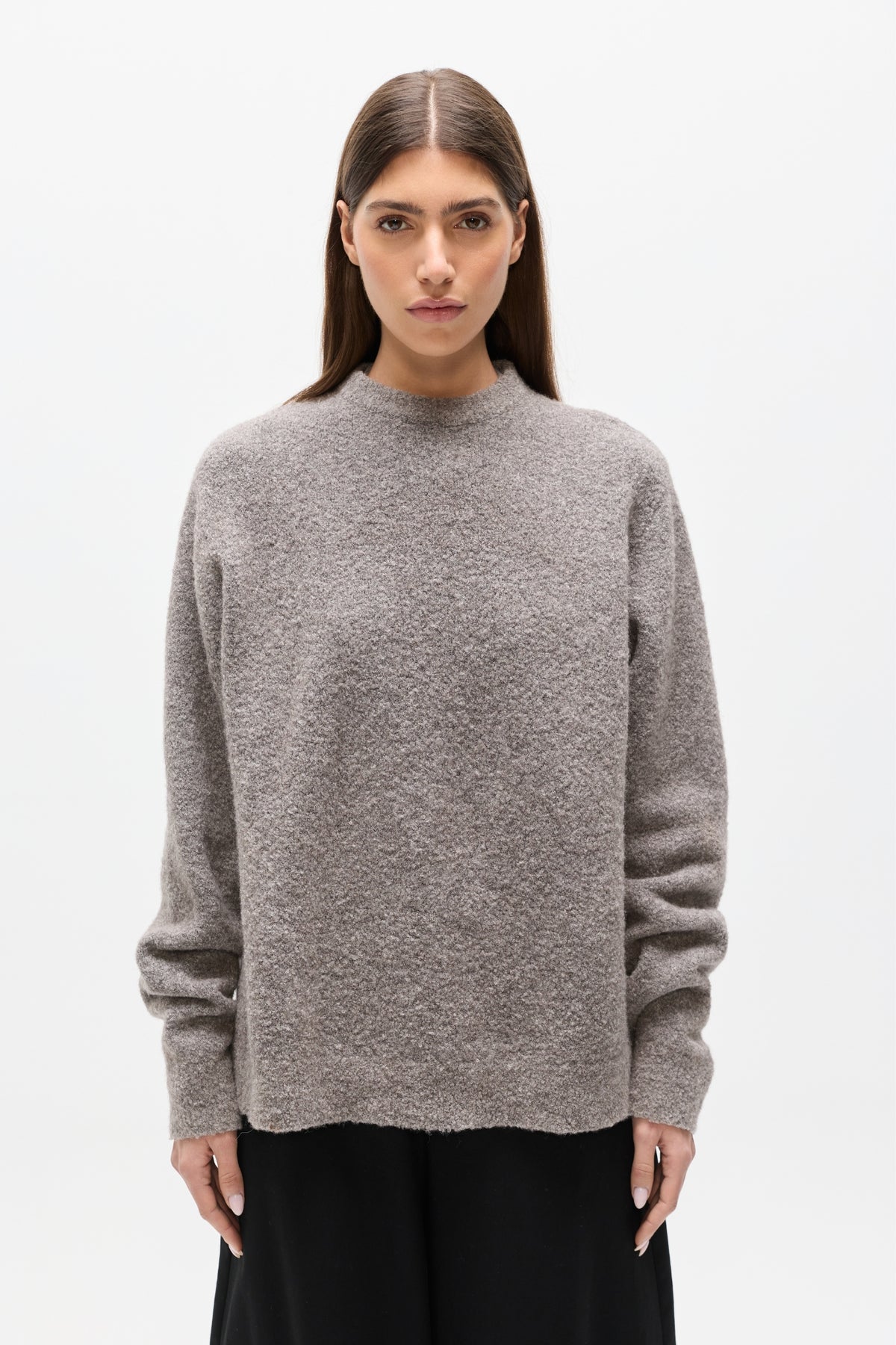 STELLA CREW NECK - BEIGE GREY