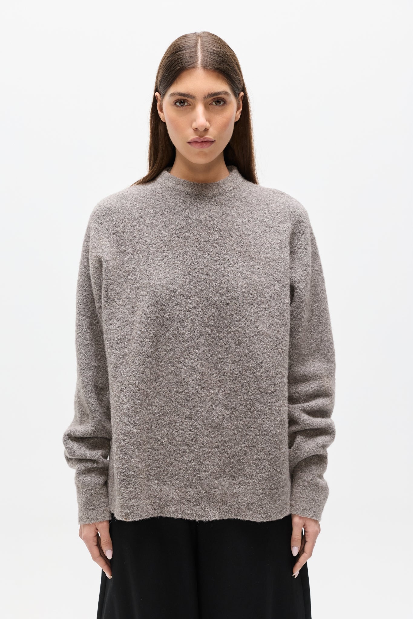 STELLA CREW NECK - BEIGE GREY