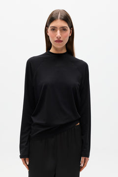 SOHO RAGLAN LONG SLEEVE TOP - BLACK