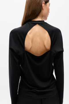 SOHO RAGLAN LONG SLEEVE TOP - BLACK