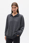 TINA KNIT POLO - GREY STRIPE