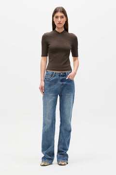 TINKA V NECK T-SHIRT - MUSHROOM