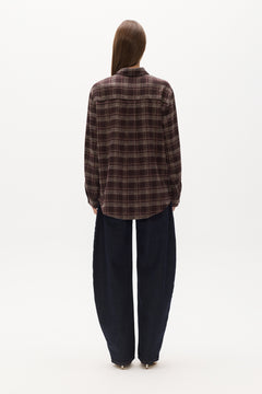 Vaughn Oversized Cape Shirt Set in Plaid, view 5, Bayse Brand