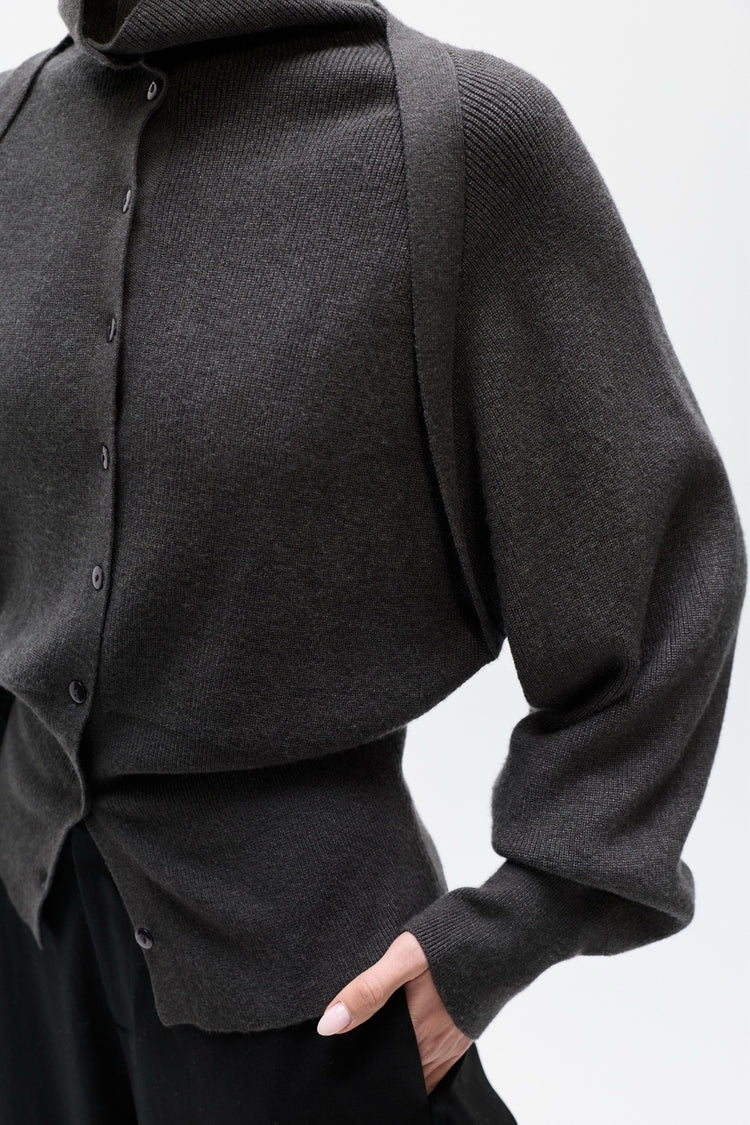 VIOLETTE KNIT CARDIGAN - BLACK