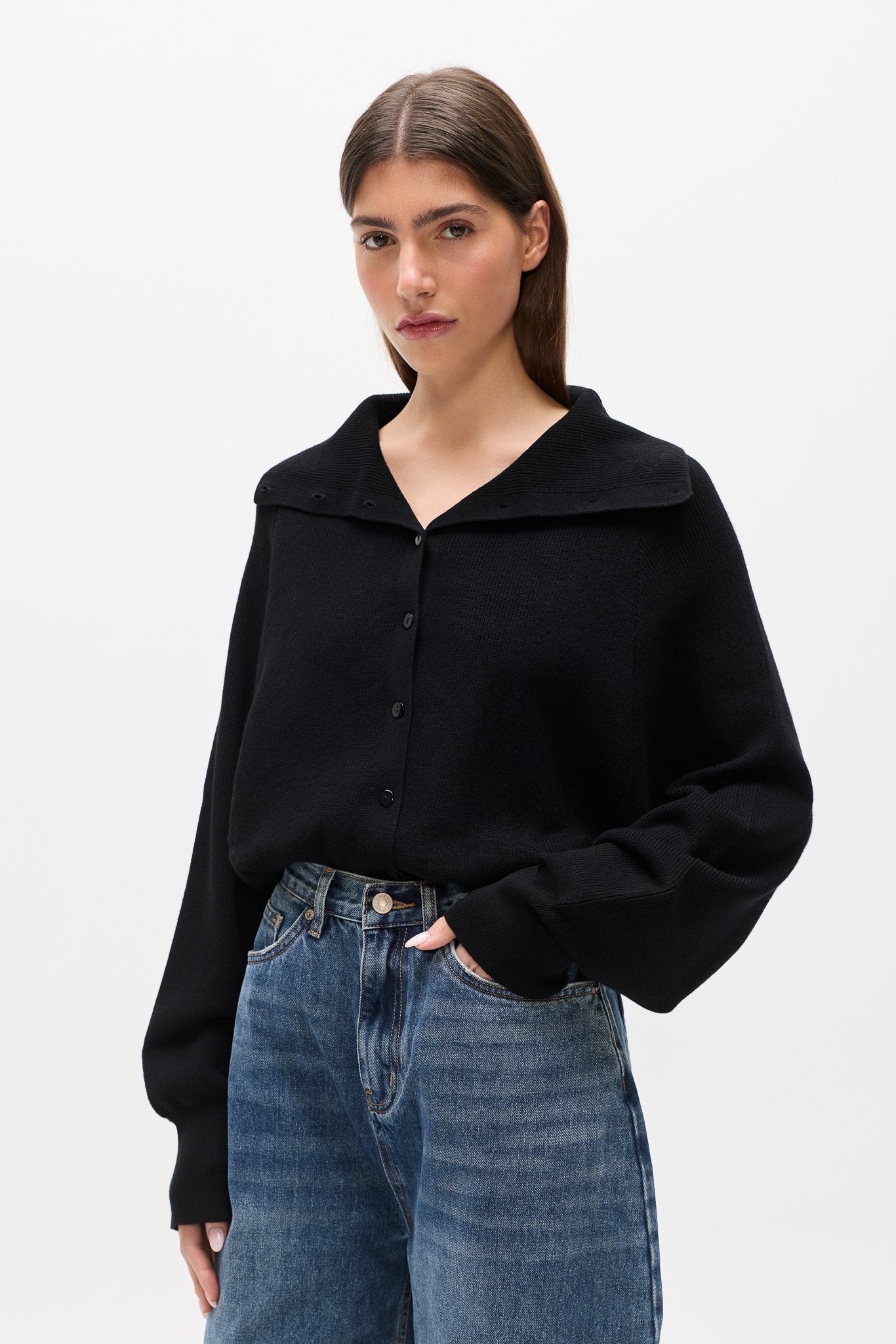 VIOLETTE KNIT CARDIGAN - BLACK