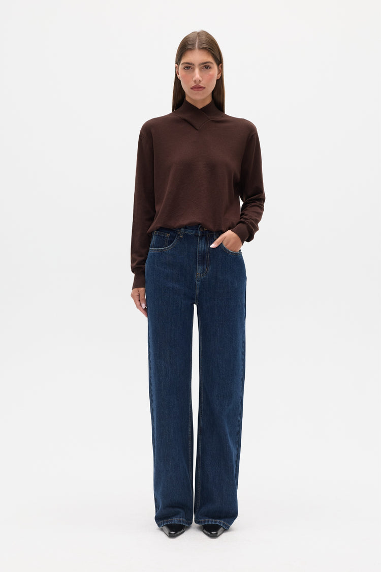 YVETTE KNIT JUMPER - CHOCOLATE BROWN