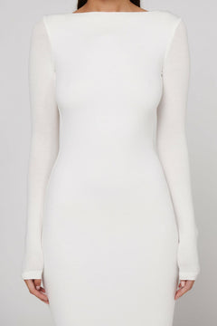 Xena Strapless Midi Dress in White, view 4, Bayse Brand