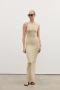 Carla Ribbed Cotton Maxi Dress in Herb, view 1, Bayse Brand